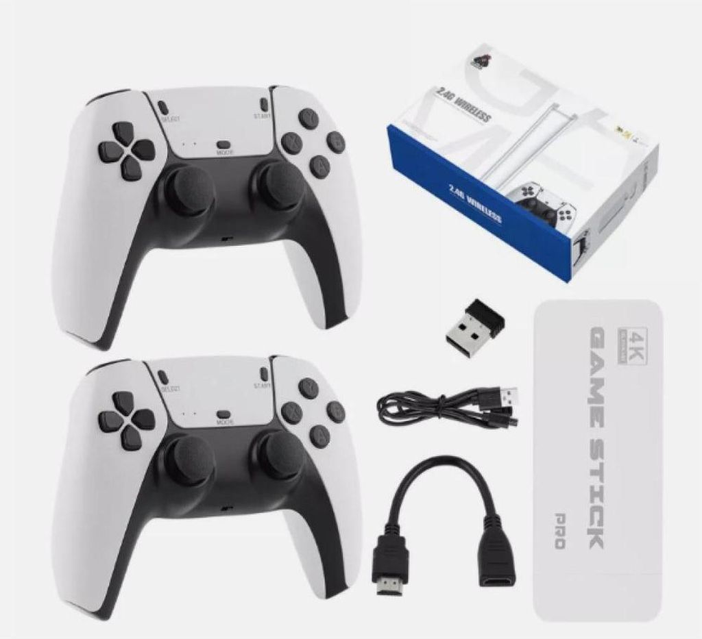 40000+ 4K HDMI TV-Videospiel-Stick Retro-Spielekonsole mit 2 kabellosen Controllern