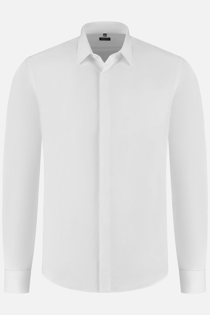 GENTS - Smokinghemd glatt liegend - Polyester, Baumwolle - Weiß - Größe 4XL/4XL 49/50