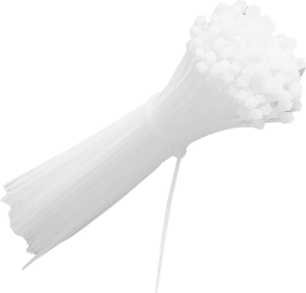 1000Pcs weißes Nylon Kabel Zip Krawatten Set verdickt sicher rutschfest praktisch hitzebeständig Kabelbinder Kit Breite 1.8mm / 0.07in