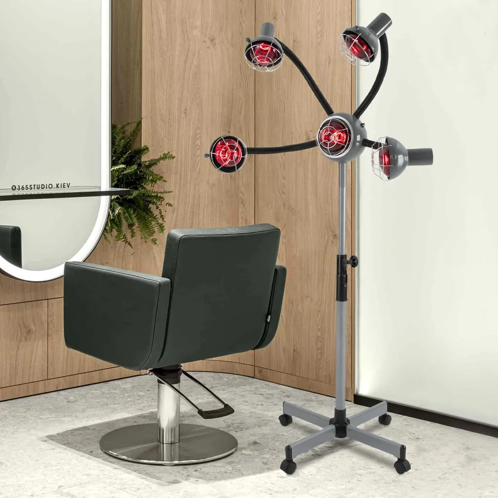 Accélérateur de soins capillaires 750W - 5 Lampes infrarouges sur pied