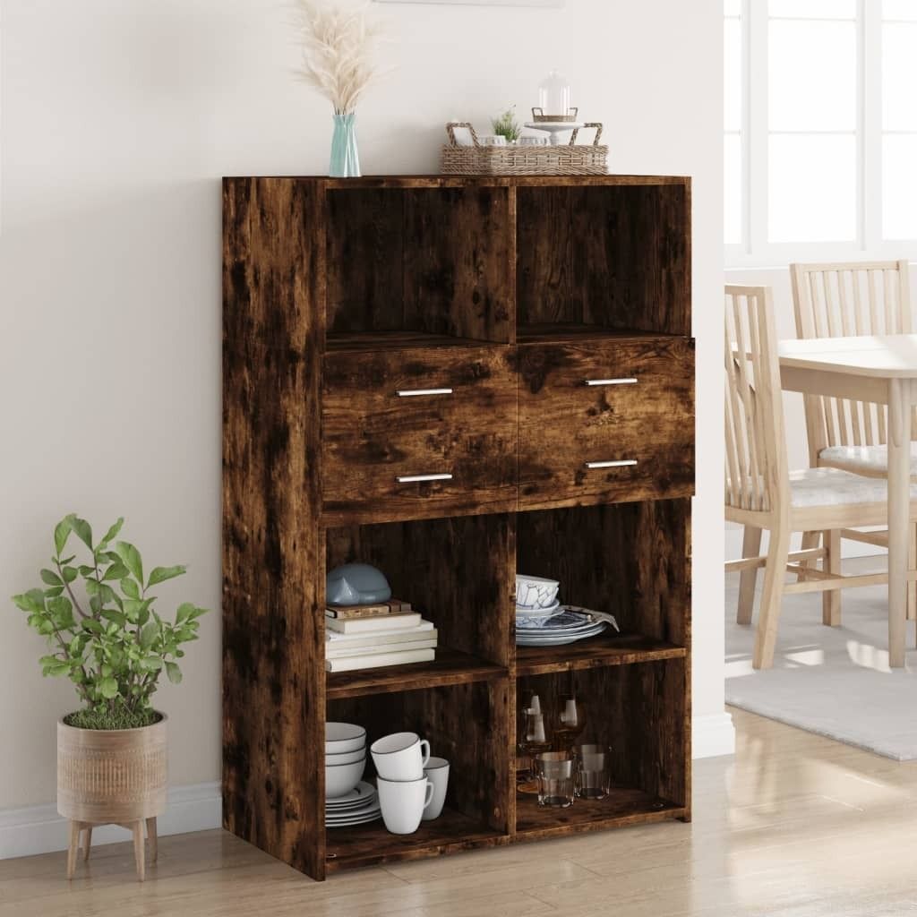 Maison Exclusive - Highboard Räuchereiche 80x42,5x124 cm Holzwerkstoff