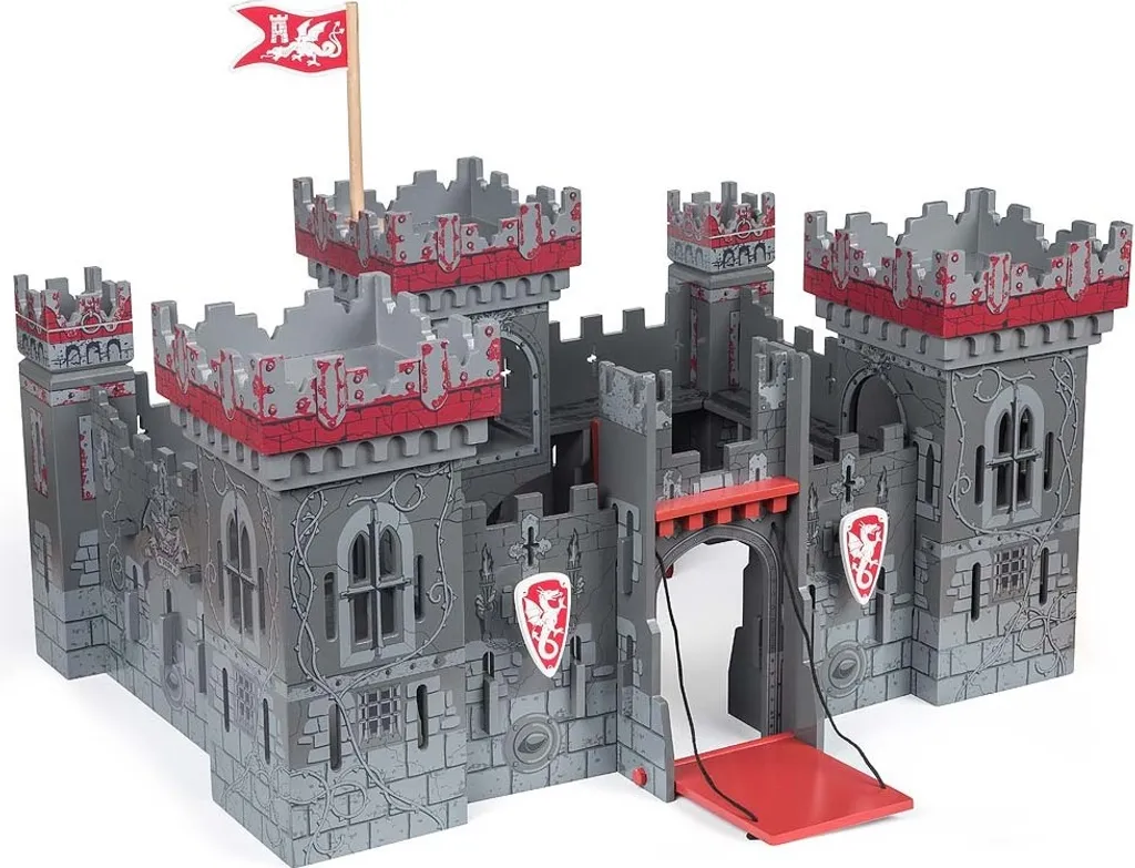 Grand Château des Mutants Papo en Bois pour Figurines de Collection
