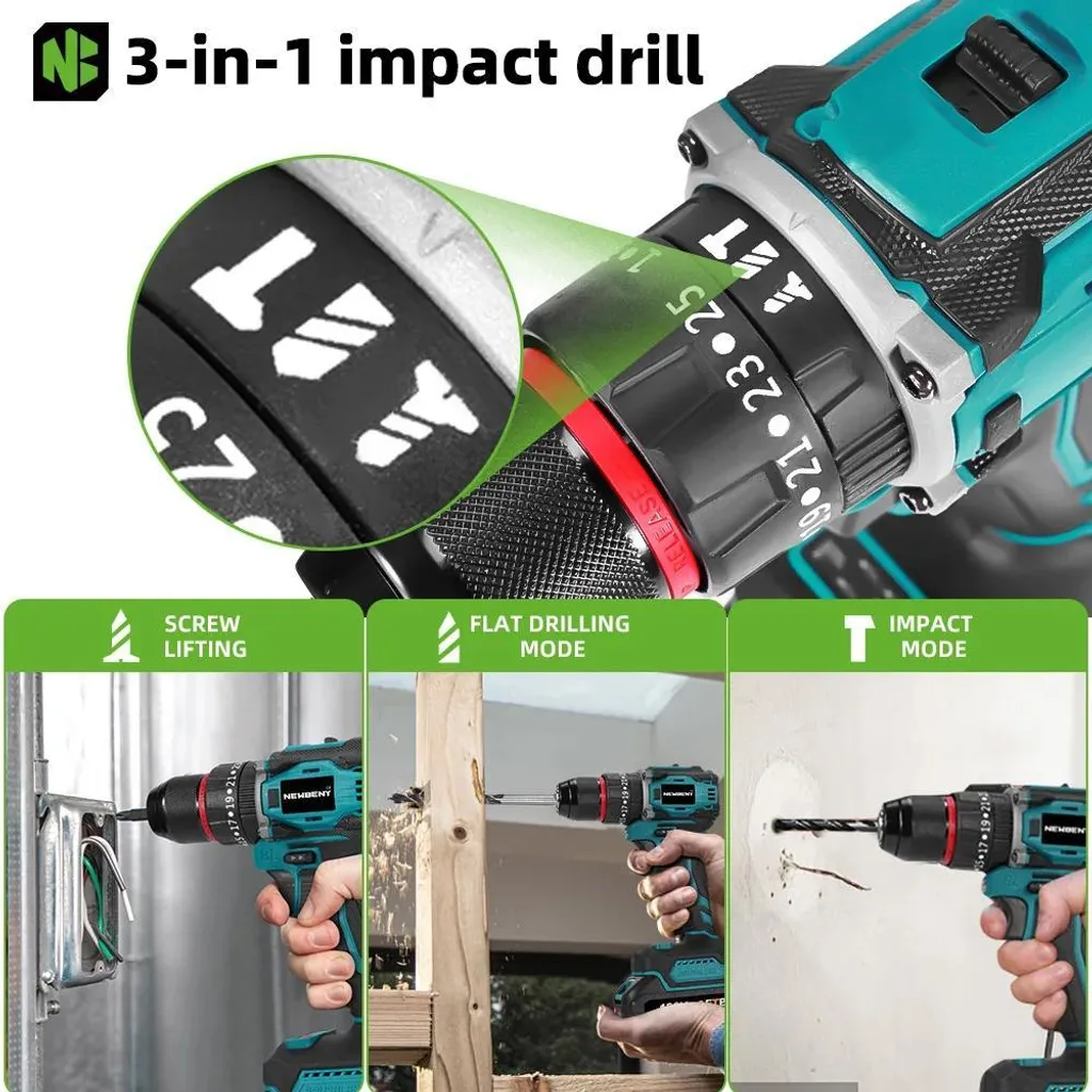 Perceuse à percussion sans fil 80 Nm pour percer facilement les murs durs - 4