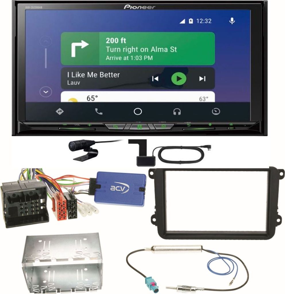 Pioneer AVH-Z9200DAB Android Auto Einbauset für Golf 5 6 Passat 3C B7 Touran