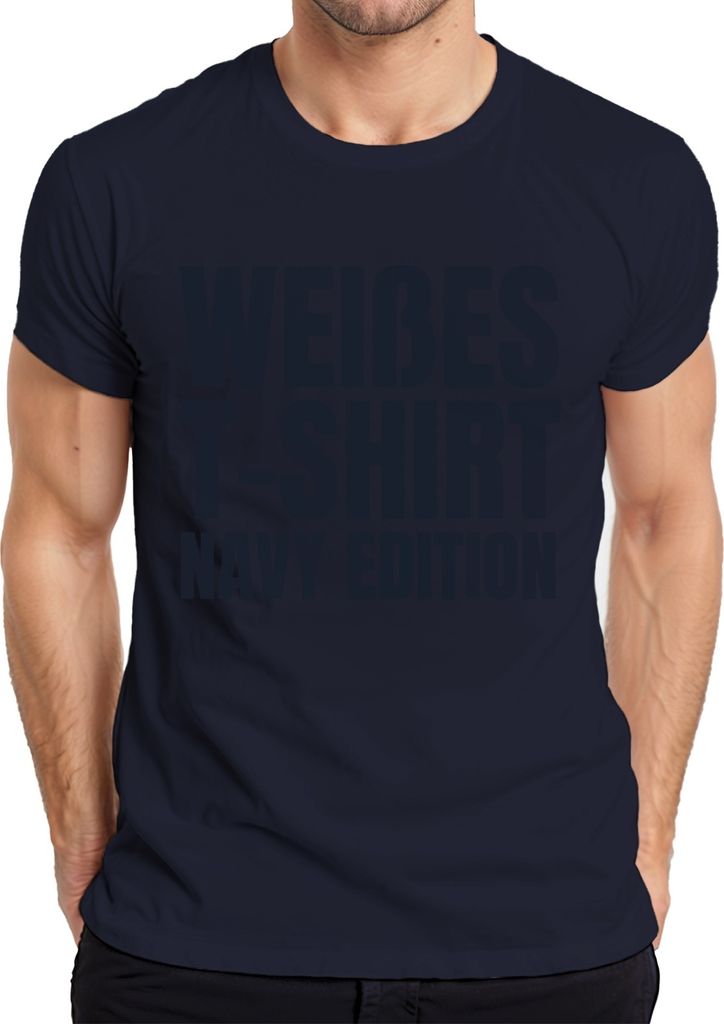 Weißes Shirt Navy Edition Lustiger Spruch Sarkasmus Ironie Schwarzer Humor Herren T-Shirt, Navy, L