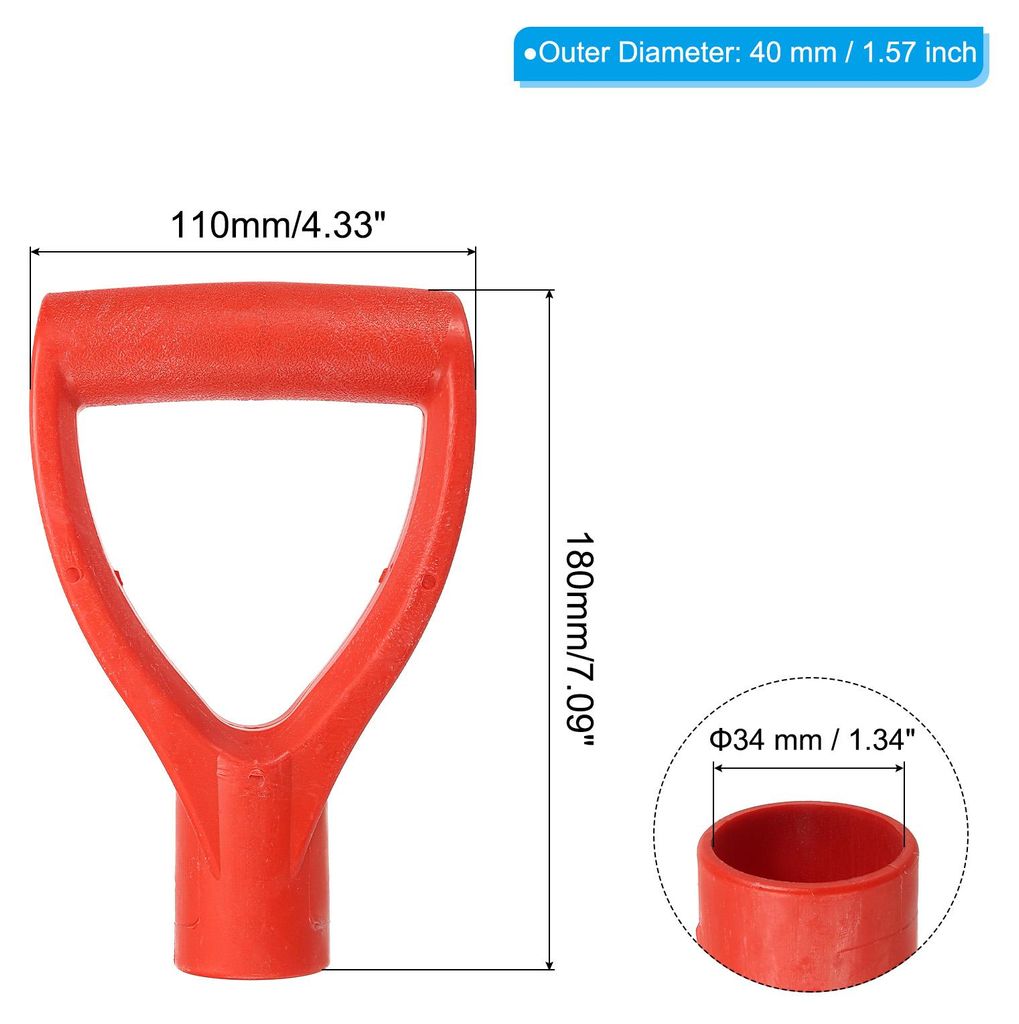 34mm/1.34" Schaufel D Griff PP Schaufel Griff Ersatz D Geformt Greifgarten Zubeh?r fš¹r Gartenarbeit Graben Harken Werkzeug