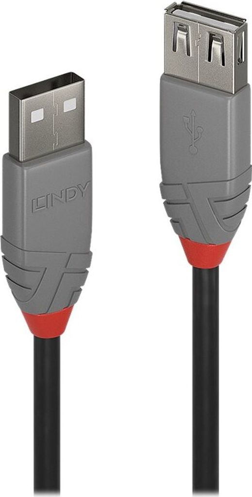 LINDY USB 2.0 Verlängerung Typ A/A Anthra Line M/F 2m