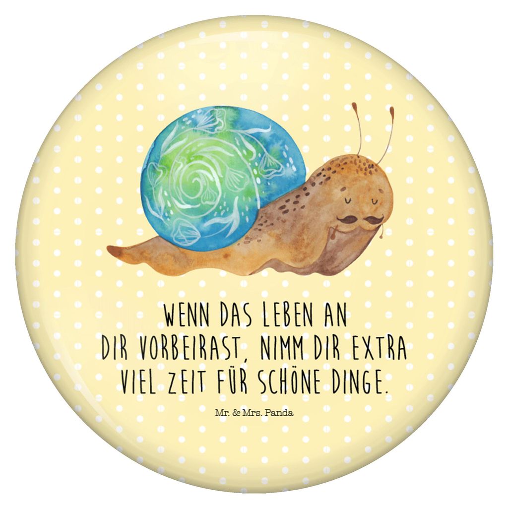 Mr. & Mrs. Panda 50mm Button Schnecke Sir - Gelb Pastell - Geschenk, Lebensmut, Tiere, Anstecker, Motivation, Weisheit, Lebenszeit, Badge, Ansteck-...
