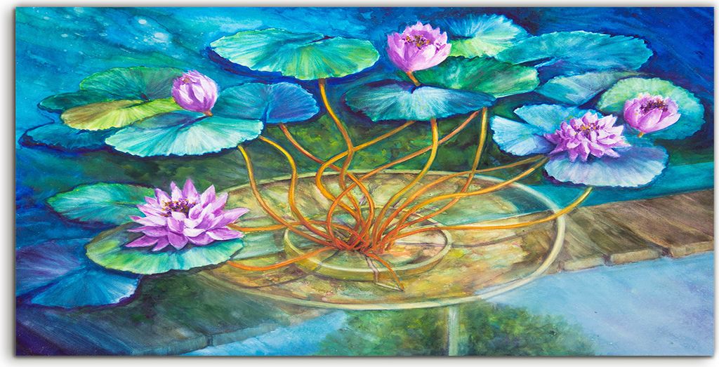 Coloray Canvas 120x60 Wandbild Leinwand Bilder Kunst Seerosenteich bei Giverny Monet