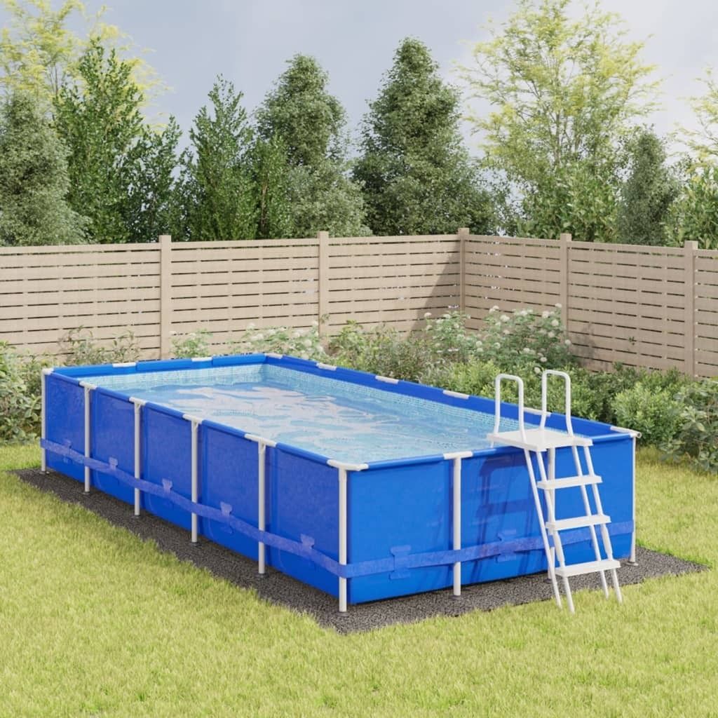 The Living Store Pool-Bodentuch Hellgrau 820x420 cm Polyester Geotextil