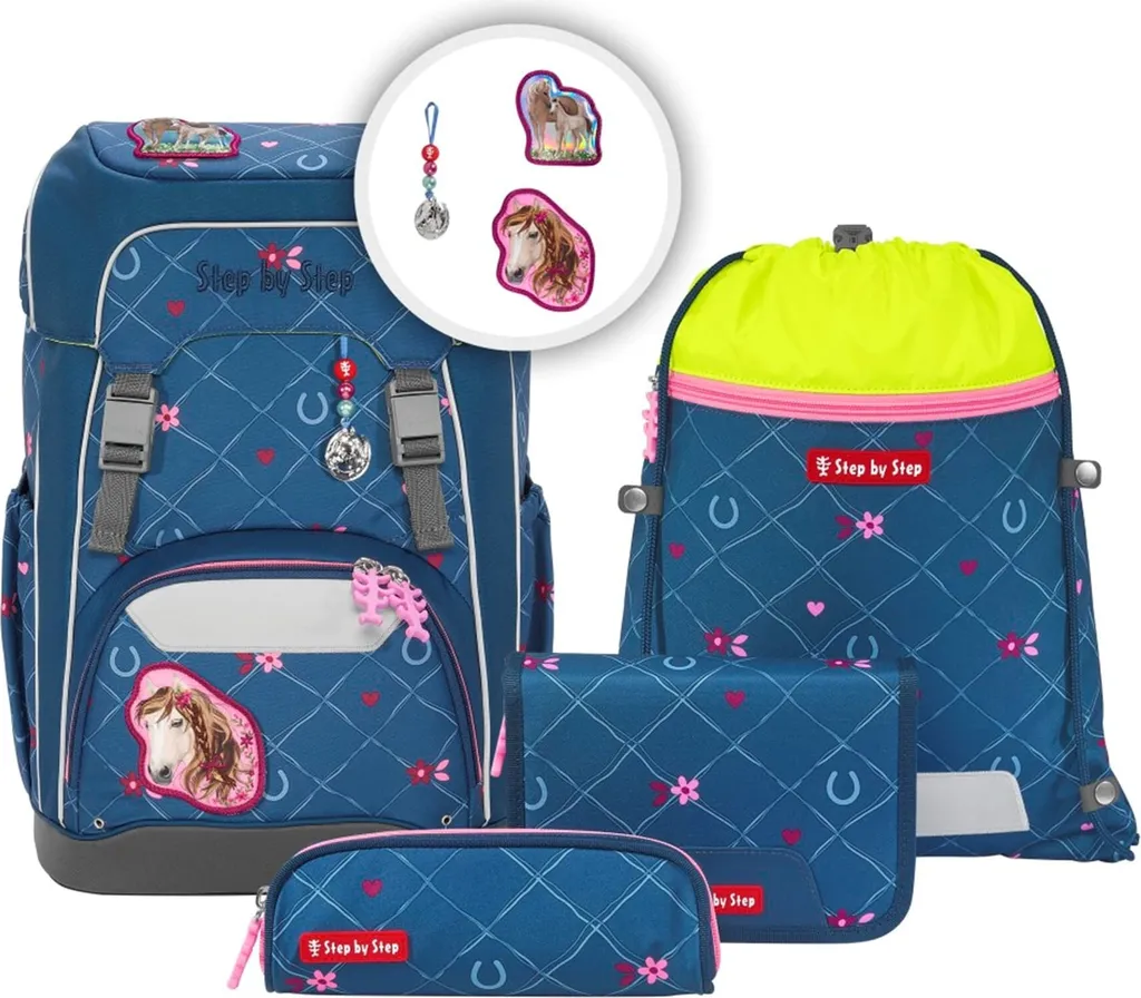 Ensemble Cartable Scolaire Ergonomique Step by Step Horse Lima 5 Pièces