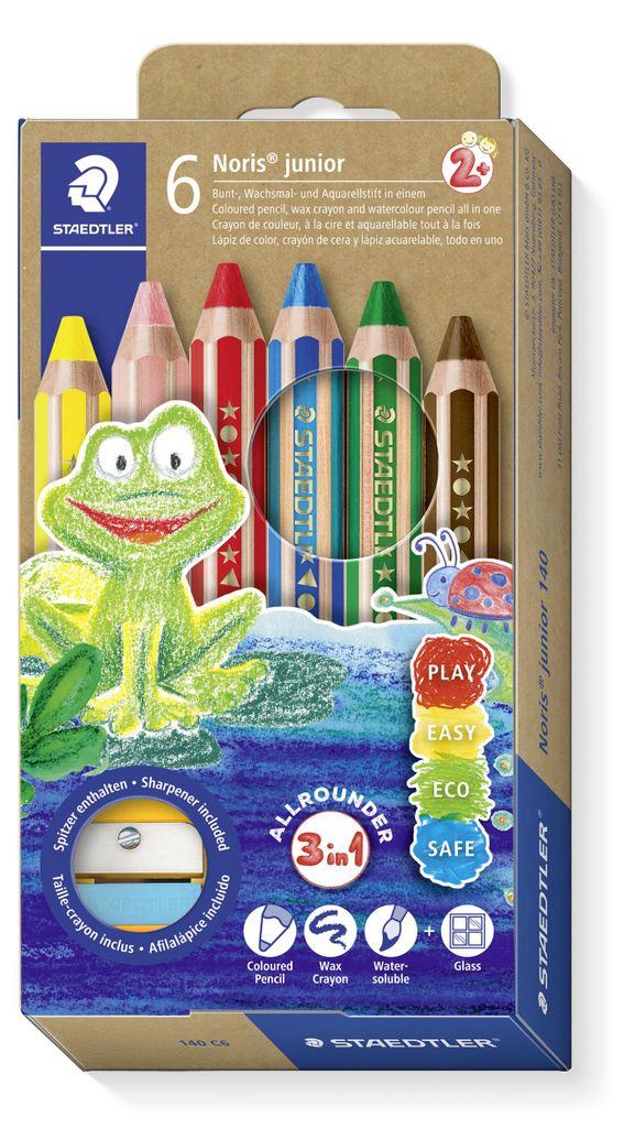 STAEDTLER Noris junior 140 3 in 1 Kindermalstift Etui mit 6 Produktbild 