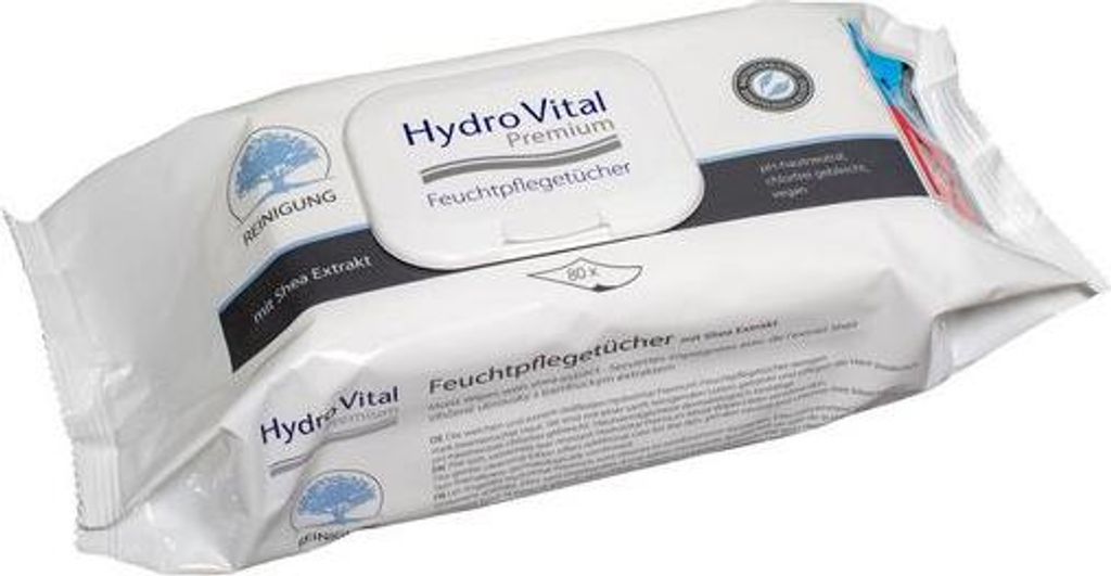 Hydrovital Premium Feuchtpflegetücher mit Shea 80 St Produktbild 