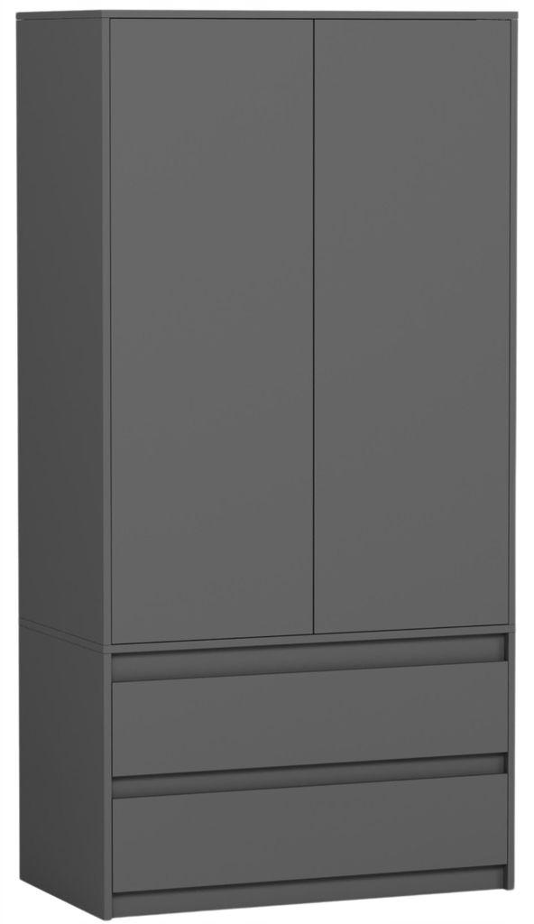 Skříň šatna 90 cm 2 dveře 2 zásuvky FRAMIRE B-9TIP antracit Obrázek produktu 