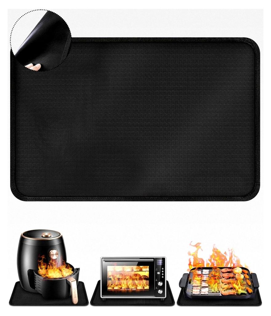 Hitzebeständige Silikonmatte 60 x 40 cm, feuerfeste Unterlage für Kaffeemaschinen, rutschfeste Tischmatte, Bastelunterlage und Hitzeschutzmatte f...