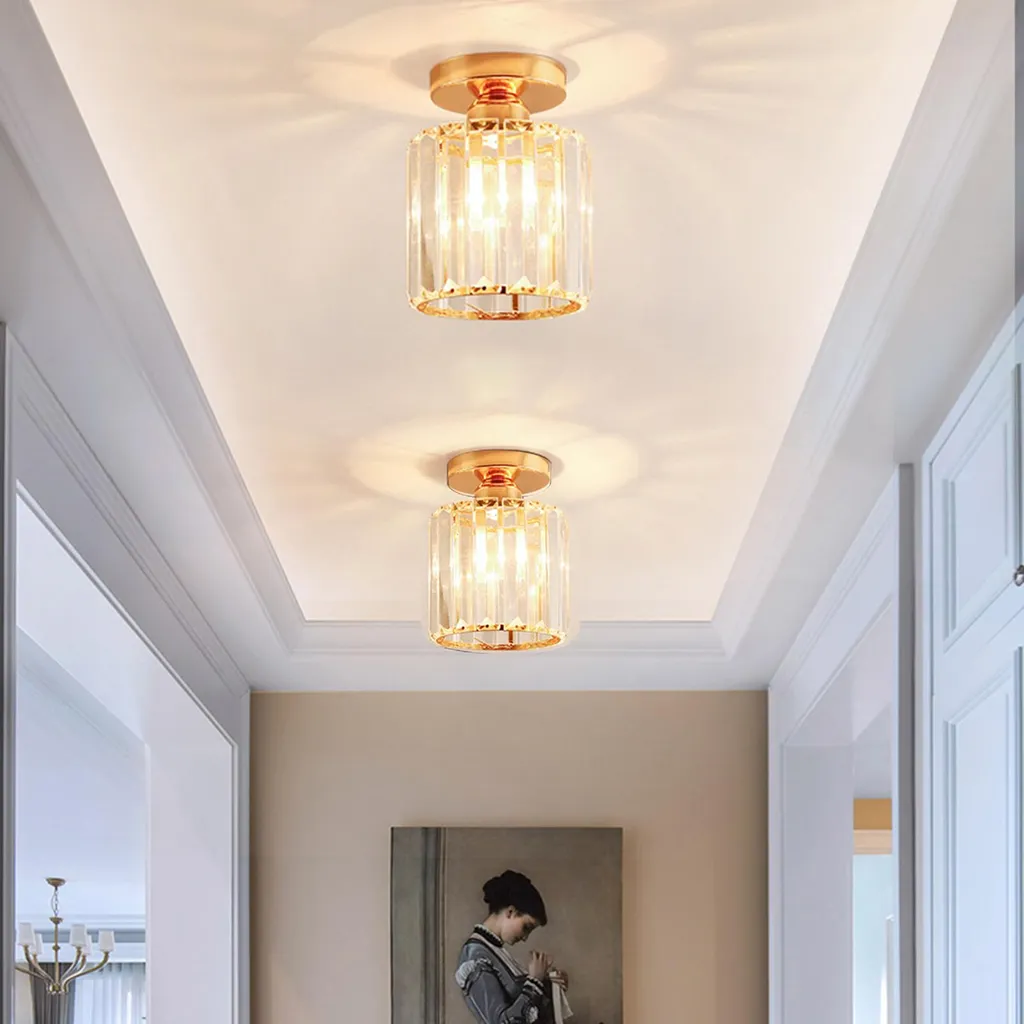 Plafonnier en cristal E27 à reflets géométriques pour balcon - 5