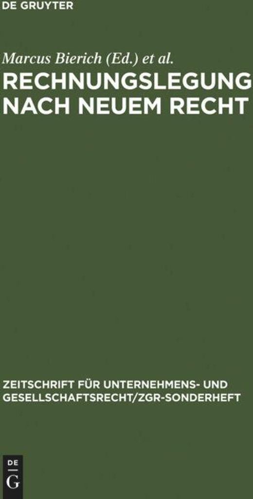 Rechnungslegung nach neuem Recht