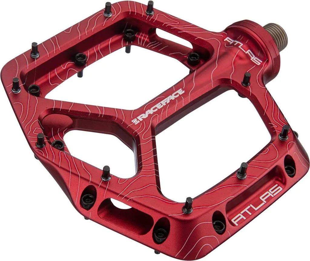Pédales Atlas AM22 rouges - Fini les pieds qui glissent en VTT technique