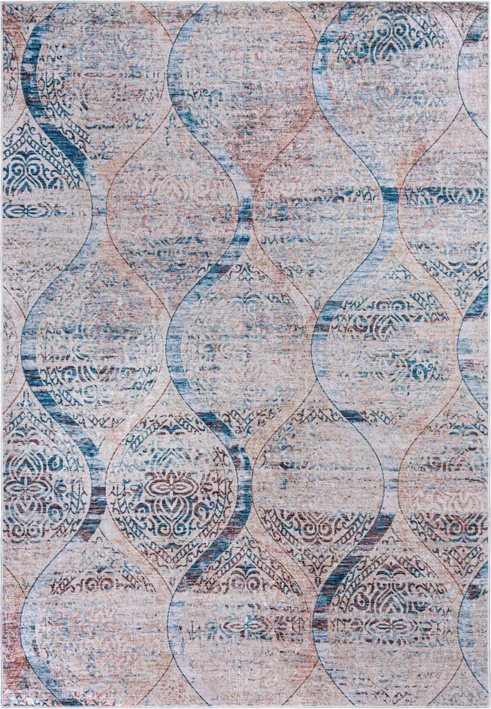 Tapis Antidérapant aux Motifs Géométriques 140x200 - Couleurs Vintage