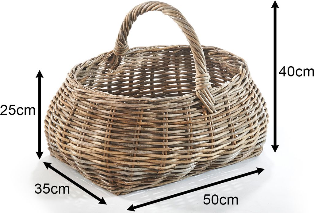 Nákupní košík Kobolo Rattan Basket with Handle v šedé barvě Obrázek produktu 