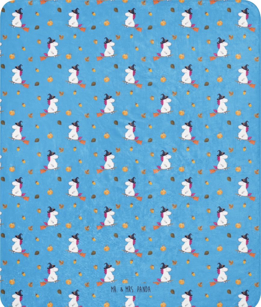 Mr. & Mrs. Panda Kuscheldecke Einhorn Hexe 130 x 155 cm - Blau - Geschenk, Frau, Wärmedecke, Teufel, Decke, Engel, Unicorn, Tagesdecke, Einhörner...