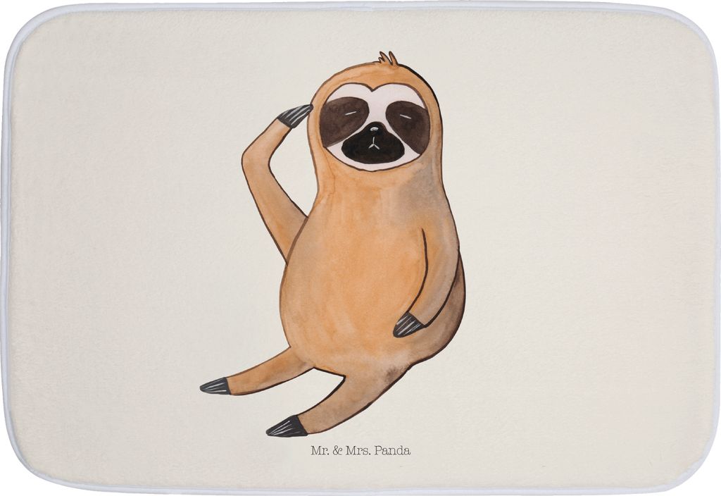 Mr. & Mrs. Panda Badezimmerteppich Faultier Vogel - Weiß - Geschenk, Badteppich, duschmatte, Badvorleger, Müde, faul, Badezimmer Matte, Faultiere...