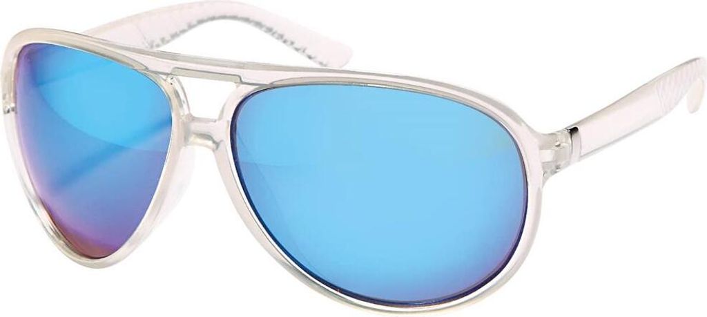 Gil Damen Sonnenbrille Runde Designer 80er Piloten Urlaub Sommer Strand Brille 30419 Blau Weiß