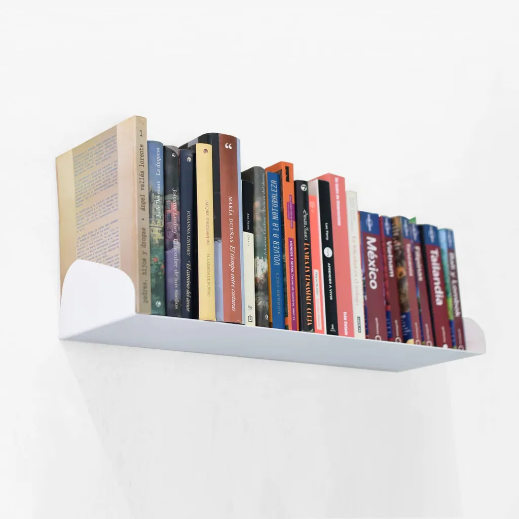 Étagère murale invisible Luka en métal blanc : design moderne de 60 cm