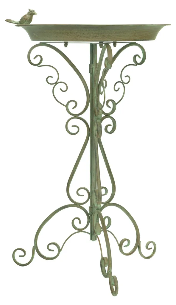 Bain d'Oiseaux Résistant au Gel Vert Antique 73cm - Ornement de Jardin
