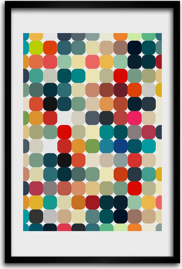 Bild - Bilderrahmen - 40 cm x 60 cm - MDF - Rahmen - Wandkunst - Geometrischer Hintergrund
