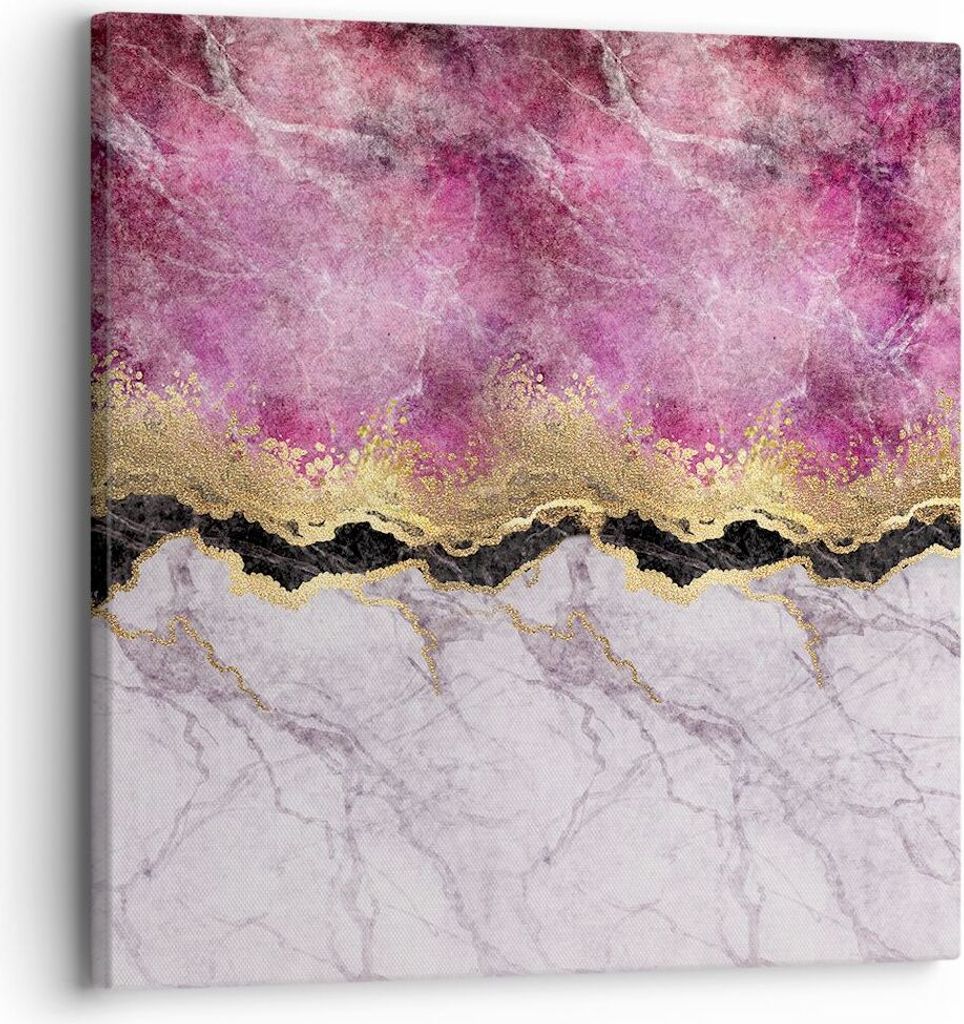 Bild auf Leinwand - Leinwandbild - Einteilig - Rosa golden Hintergrund - 30x30cm - Wand Bild - Wanddeko - Wandbilder - Leinwanddruck - Bilder - Wan...