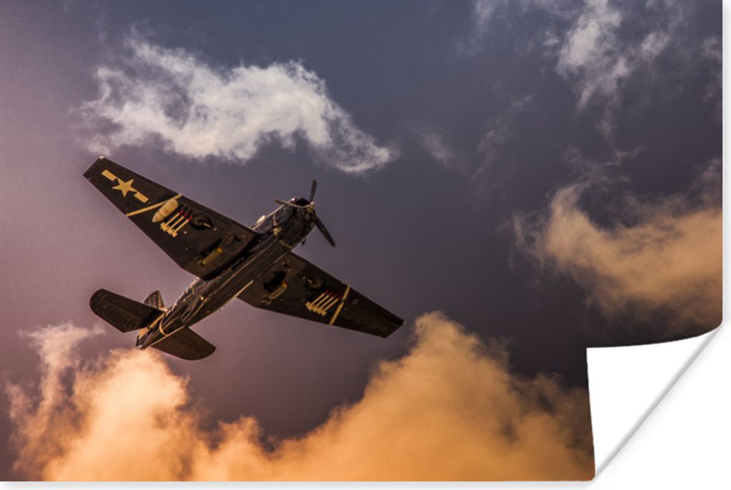 MuchoWow Poster Flugzeuge - Fliegen - Luft 90x60 cm - Schlafzimmer