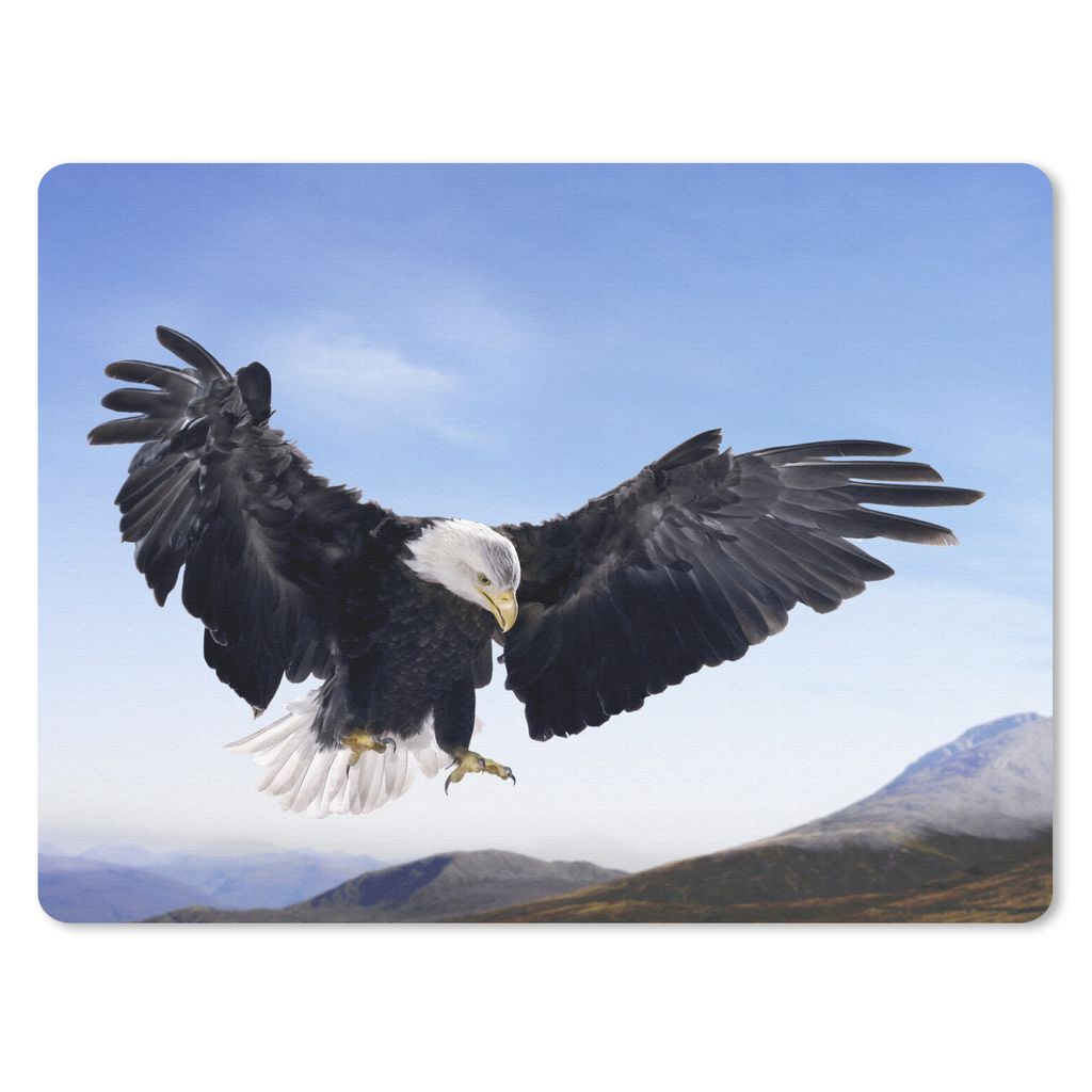 MuchoWow Mauspad Mousepad Ein Weißkopfseeadler will landen 23x19 cm - Mousepads - Maus Mat - Pad - Mausunterlage - Schreibtischunterlage - Mauspad