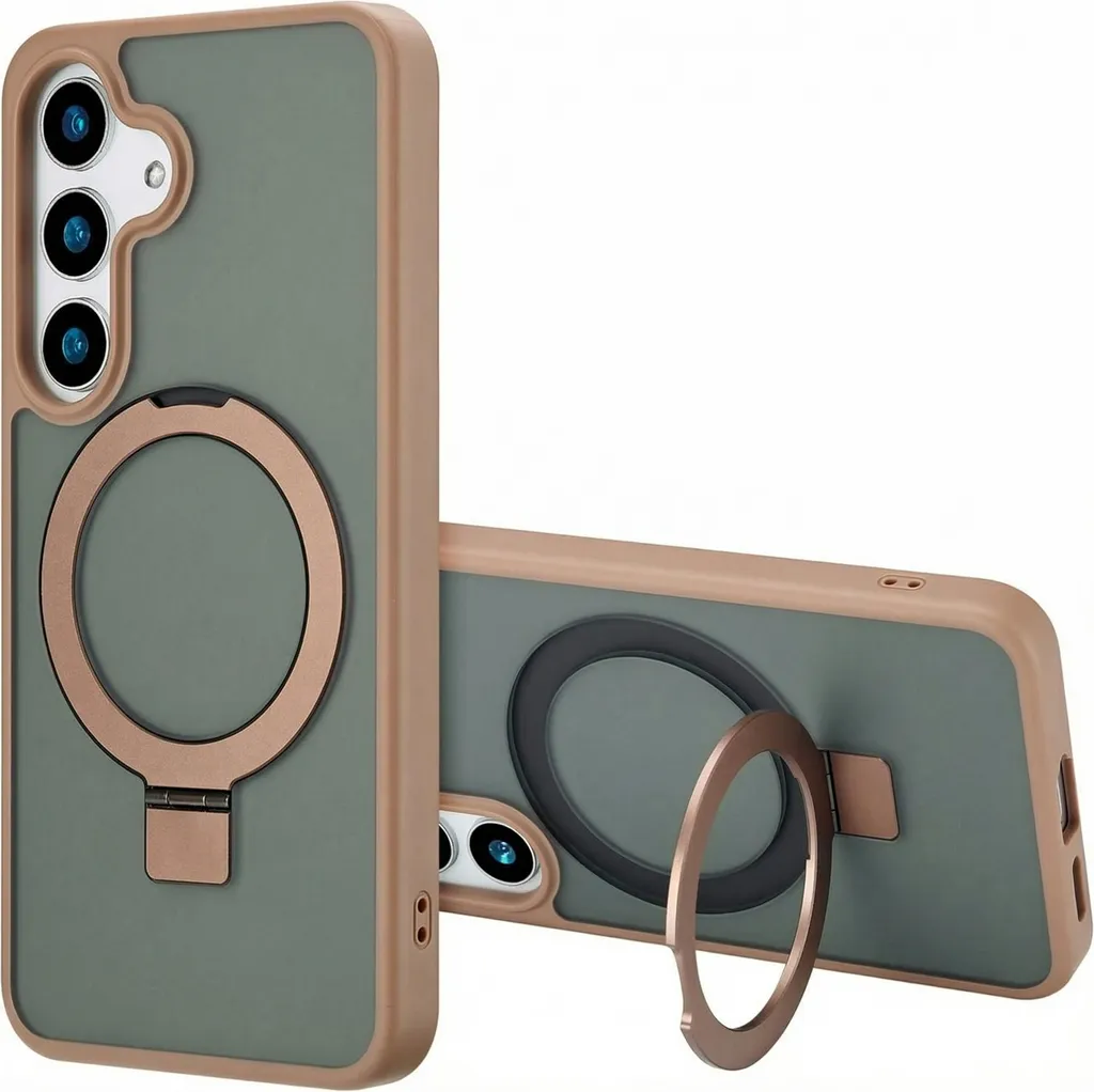 Accezz Ring Stand Backcover con MagSafe Samsung Galaxy S25 - Marrone