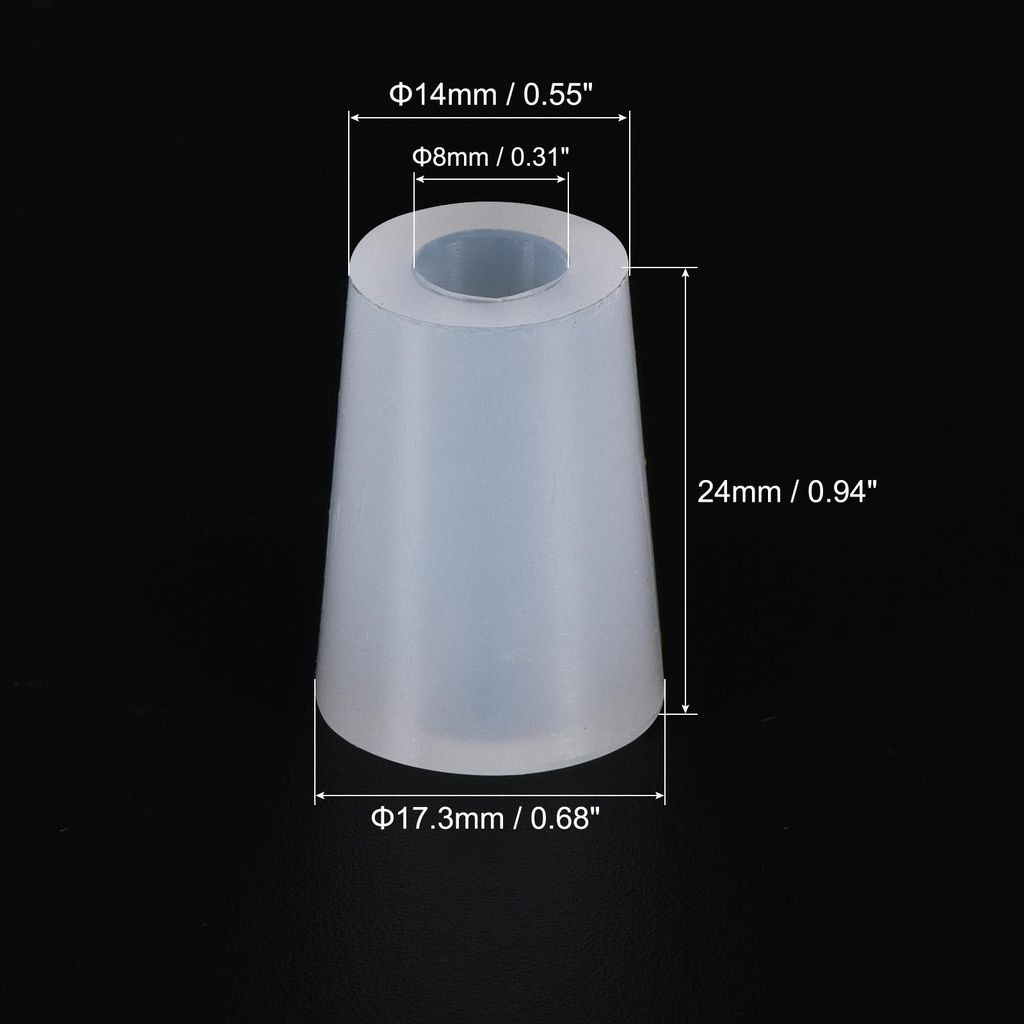 10 Stš¹cke Silikon Gummistopper 14mm bis 17,3mm mit Loch wei? fš¹r Plattieren