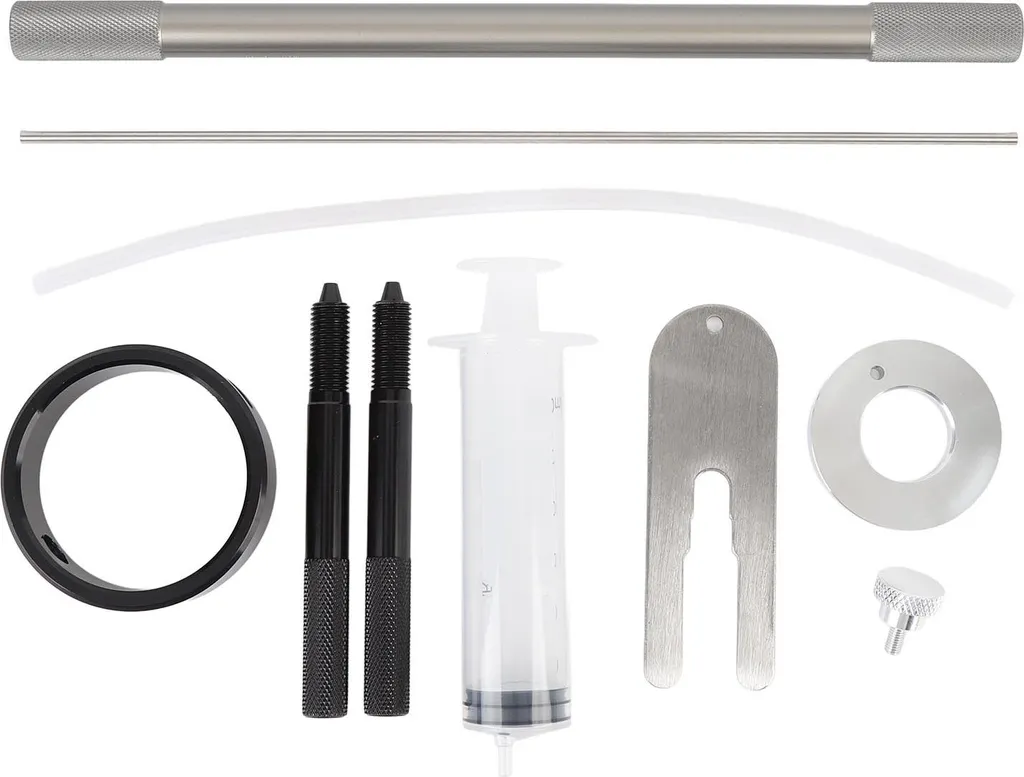 Kit Vidange de Fourche Inversée avec Seringue Graduée et Jauge en Alu