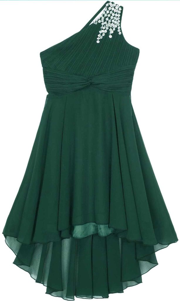 Elegantes Ein-Schulter Hochzeitskleid für Mädchen | Produktbild 3