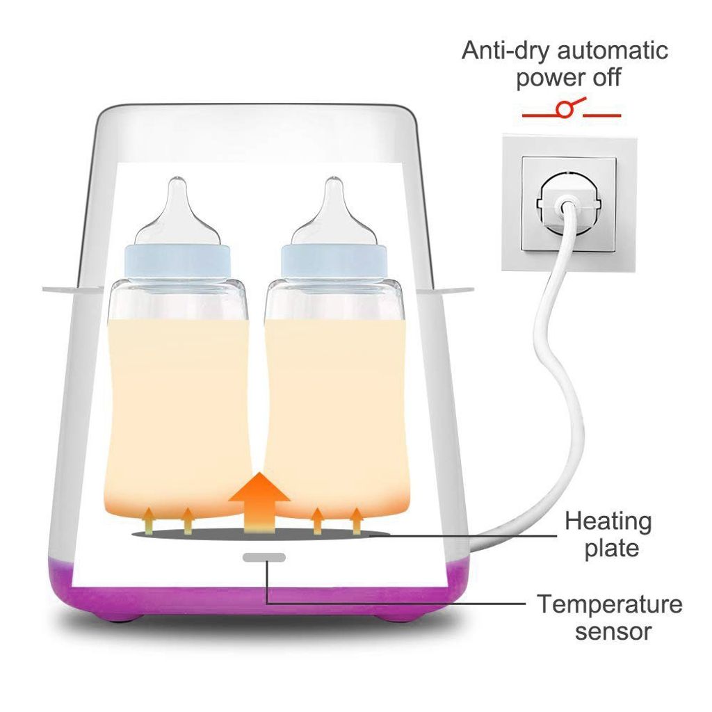 Fillikid Babyflaschenwärmer Schwarz Melange, Mit USB Anschluss Zum Erwärmen Der Babyflasche Von