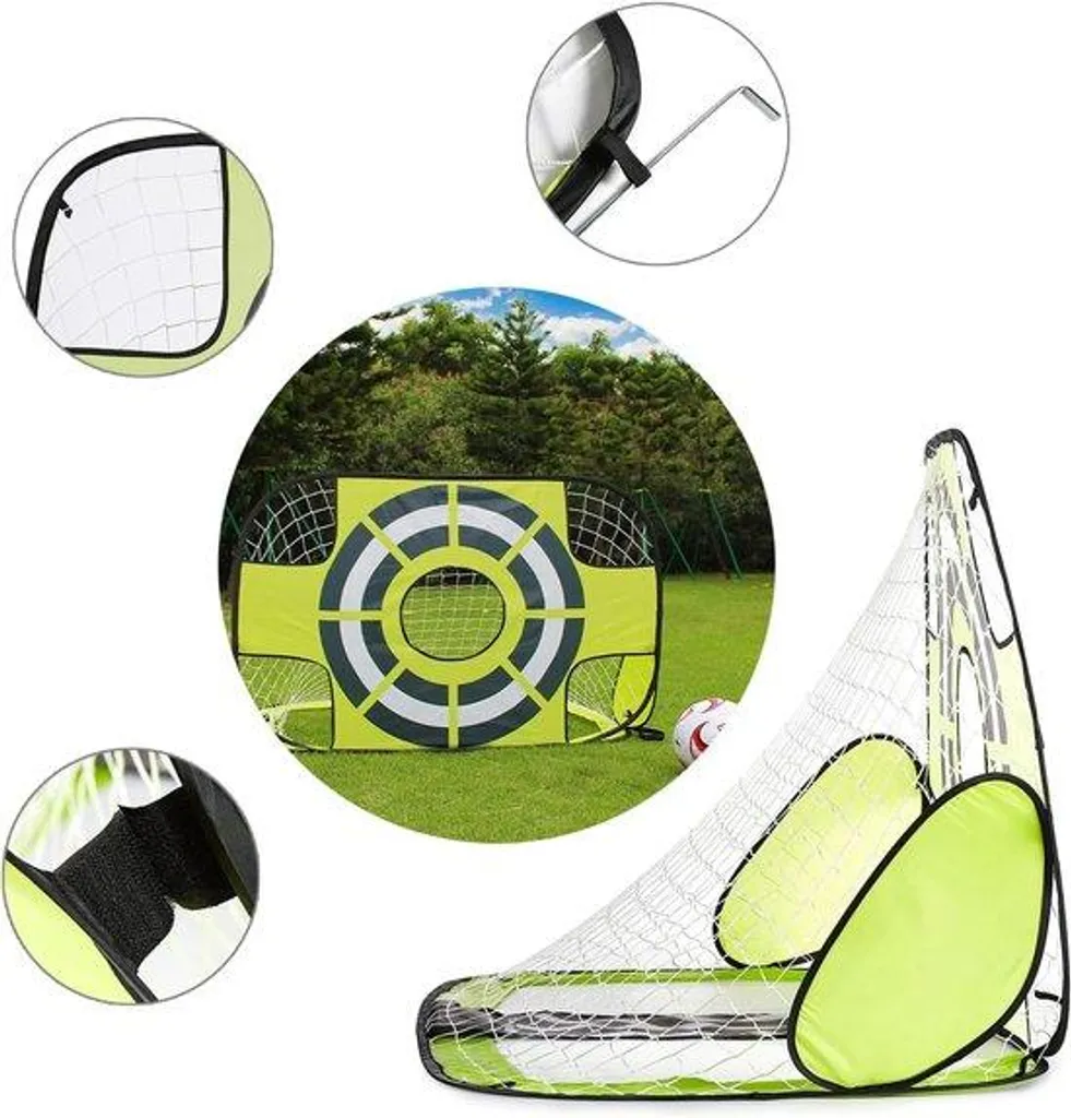 But de foot 3-en-1 modulable avec cibles de tir pour enfant et junior