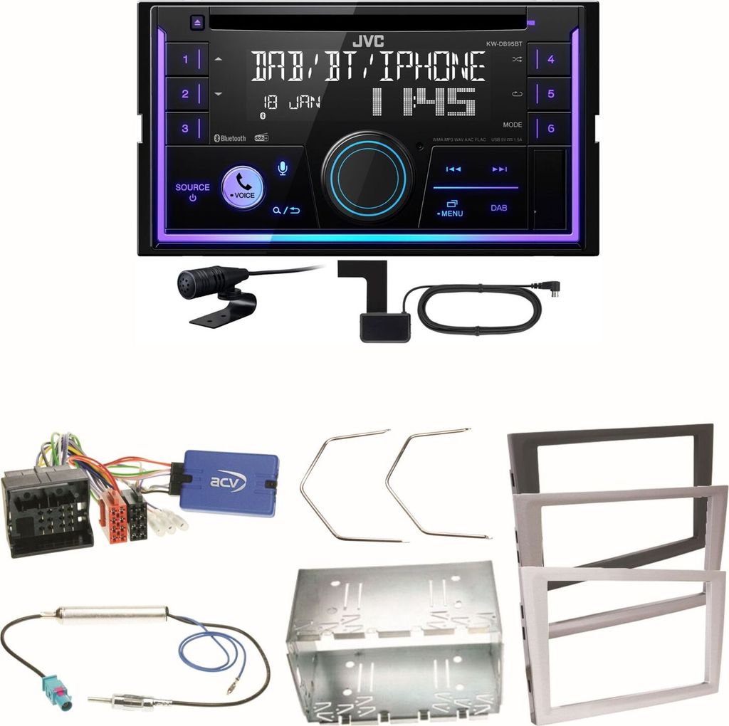 JVC KW-DB95BT Bluetooth DAB USB Einbauset für Opel Signum Produktbild 