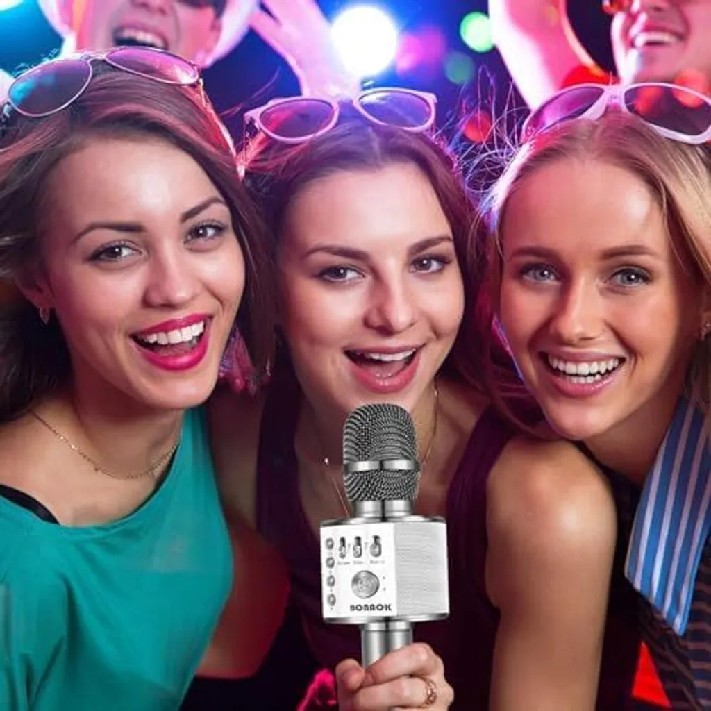 BONAOK Microfono Karaoke Wireless: Casa KTV Bluetooth per Bambini e Adulti