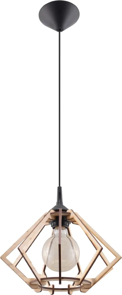 Lustre Suspension en Bois Santino E27 - Éclairage de Plafond Design