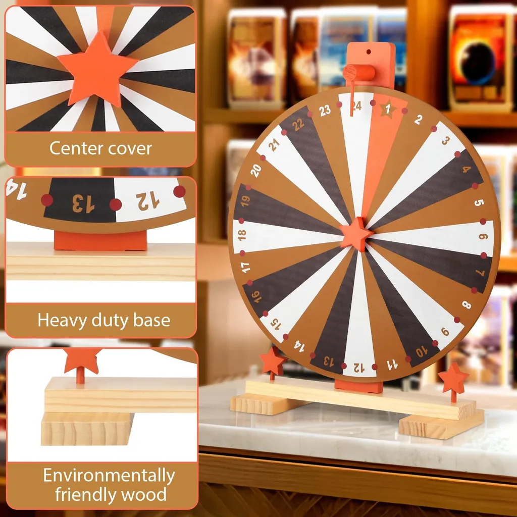 Roue de la fortune effaçable 24 segments avec support de table - 5