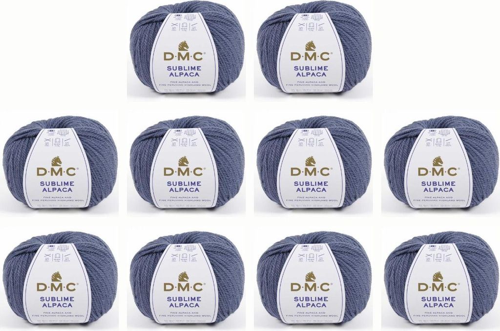 10x DMC Sublime Alpaca – edles Handstrickgarn 50 % feinem Alpaka & 50 % Hochlandwolle (Color 716)