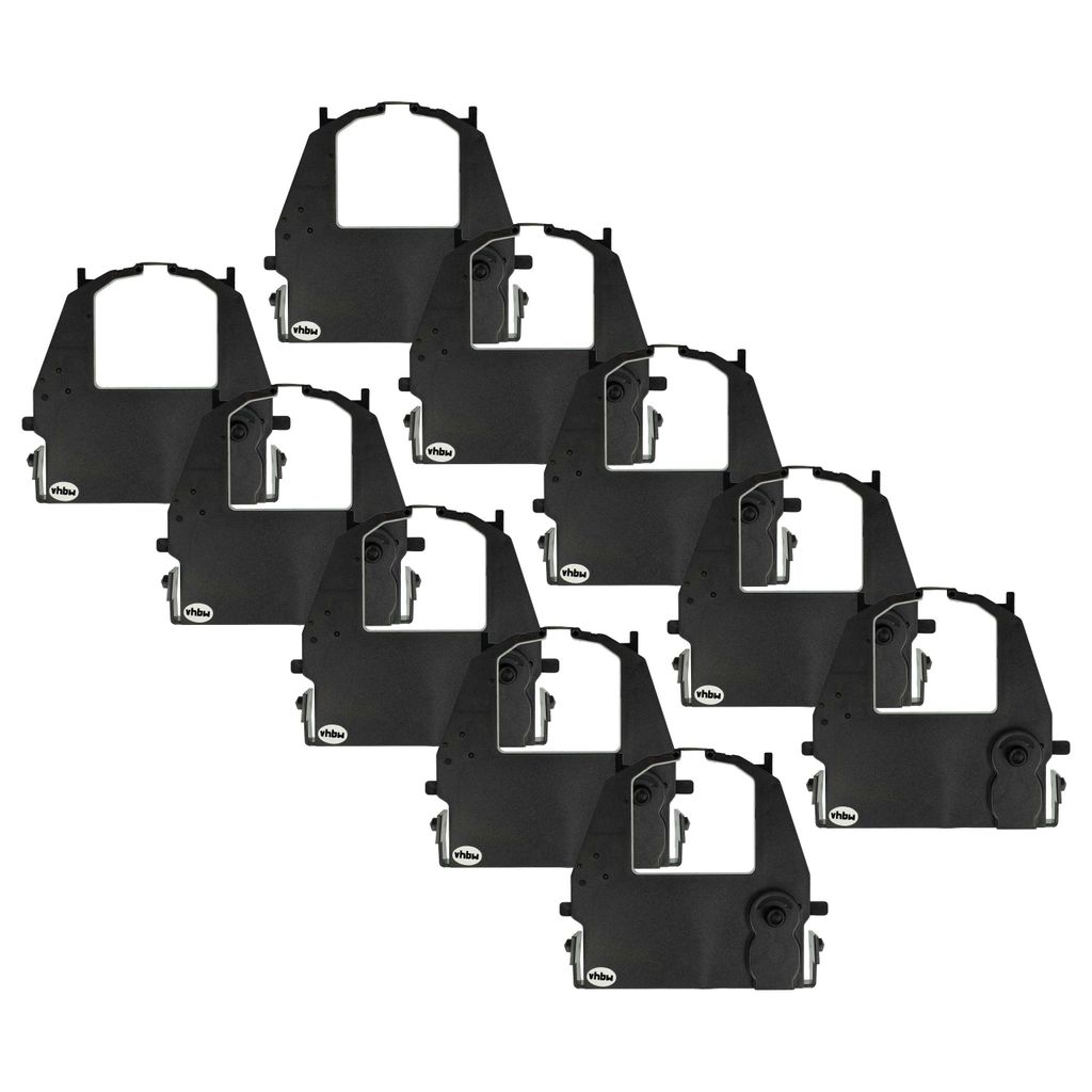 vhbw 10x Farbband Schriftband kompatibel mit Fujitsu DPK3600E+, DPK3600H, DL9400, DPK9600E, FMPR-3000G, DL9300 Nadeldrucker, Bondrucker - Schwarz
