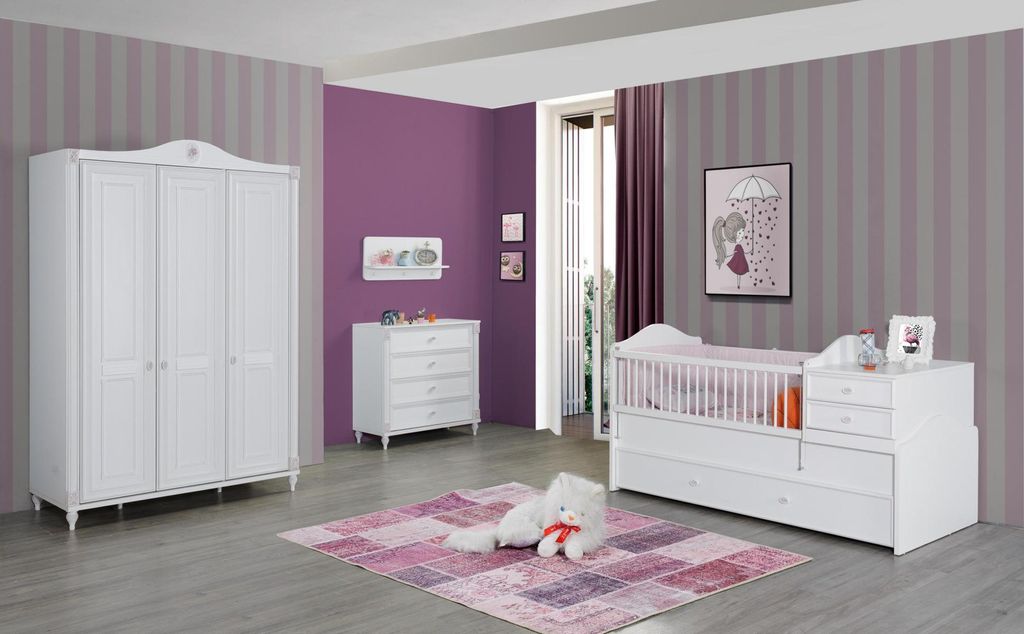 Design Kleiderschrank Kinderzimmer Schrank Möbel Holz Weiß Luxus Neu