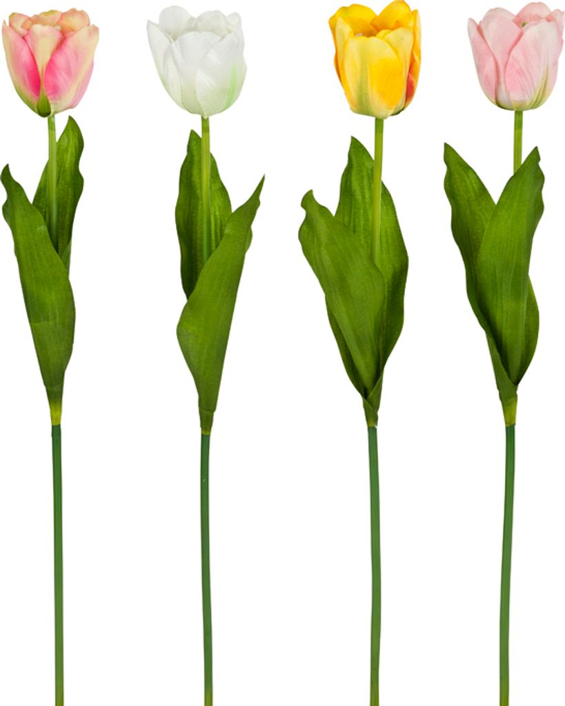 Kunstblume Tulpe 60cm Polyester 3-fbg. sort.
