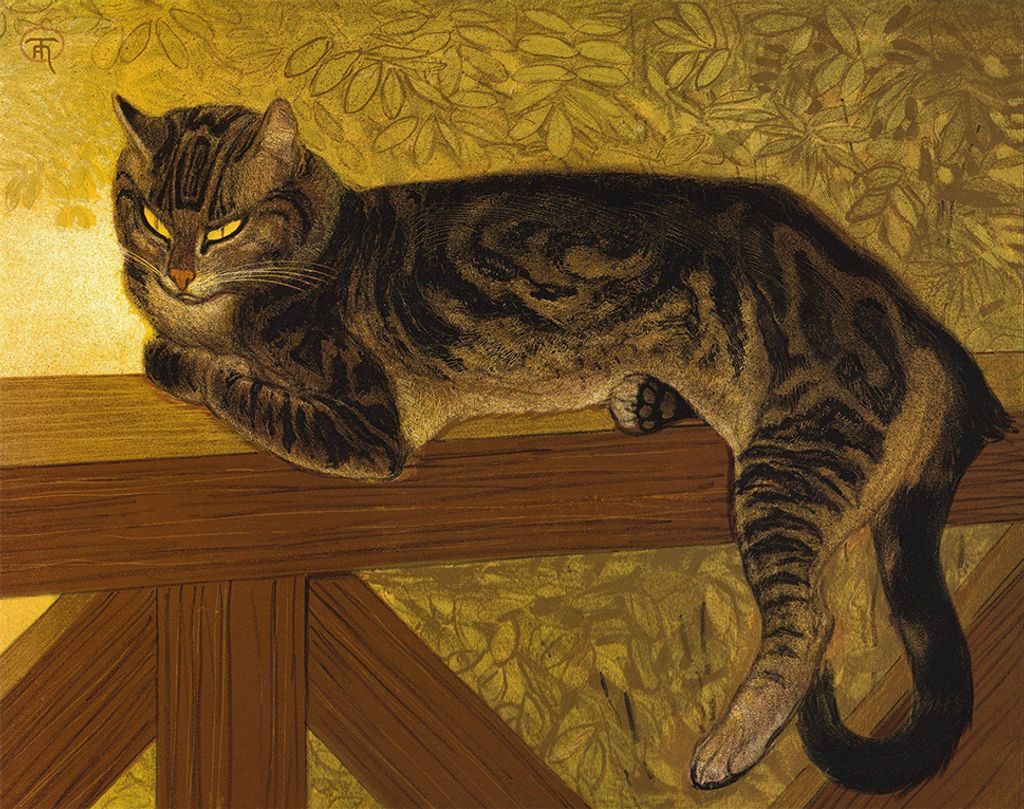 Legendarte - Kunstdruck auf Leinwand - Cat on a Balustrade (Katze auf Einer Balustrade) Théophile Alexandre Steinlen - Wanddeko, Canvas cm. 80x100
