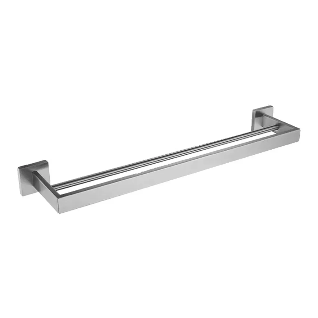 Barre de serviette double 600mm finition brossée pour salle de bain chic
