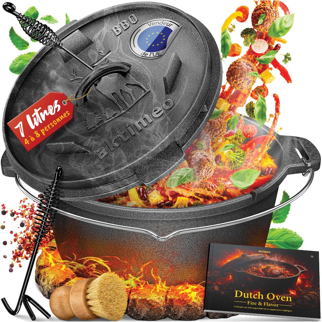 aktimeo Dutch Oven 7,0 L cocotte en fonte avec couvercle Image du produit 